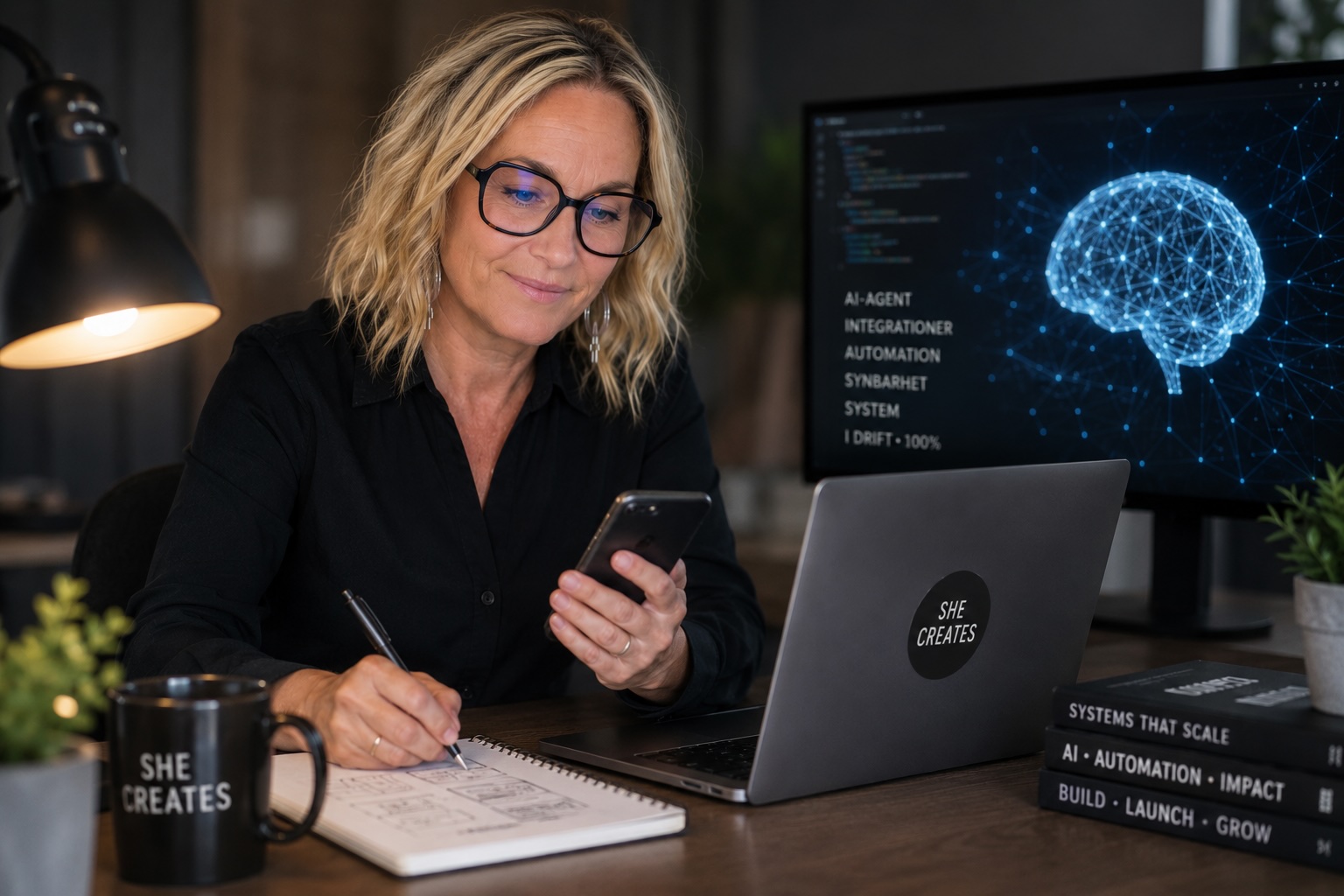 Skärm som visar synbarhet och system i drift